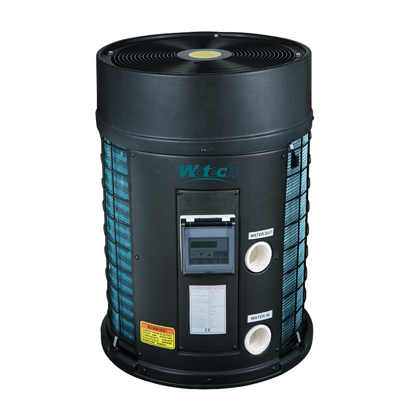Una bomba de calor aire-agua comercial que utiliza refrigerante R410a y funciona a una frecuencia fija